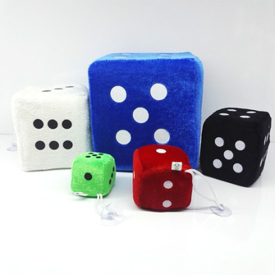 Plush dice hot style golden fleece print little children 's toys wholesale creative children' s color recognition box color