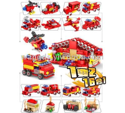 Kaizhi children's educational blocks urban fire protection series 1, 2, 16 in one (picture for reference only)