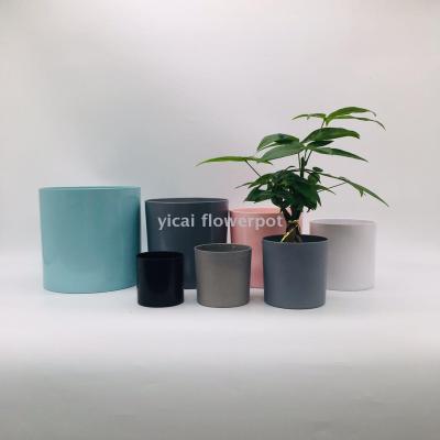 Y1809 cylindrical amine flowerpot plastic flowerpot imitation ceramic flowerpot