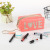 2022 Hot Korean Style Fashion Simple PU Leather Solid Color Love Cosmetic Bag Zipper Storage Bag Multi-Color Wash Bag
