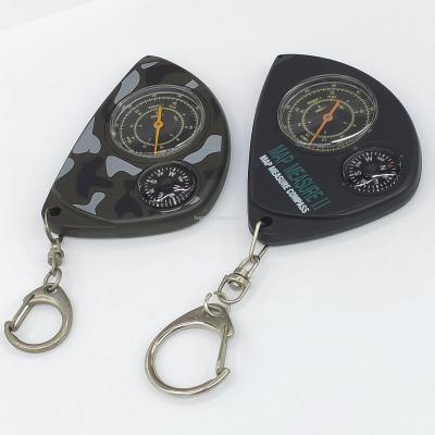 LX-1 Odometer Compass Mountaineering Outdoor Multi-Functional Keychain Compass North Needle Map Range Finder