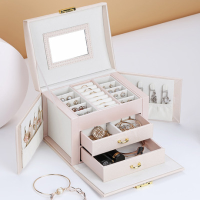 Simple Drawer Jewelry Storage Box Creative Plate Silking Jewelry Box Earrings Earring Ring Jewelry Box Wholesale