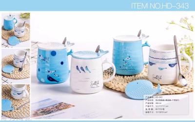 Weig ceramic mug creative ocean whale drinking cup situation gift office home coffee tea cup