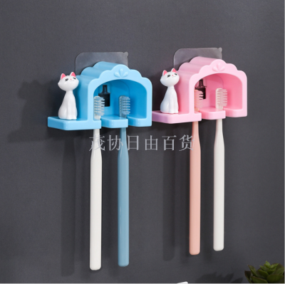 Toothbrush holder cat bathroom toothbrush holder with powerful suction cups