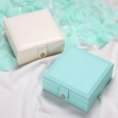 Single Layer Pu Simple Jewelry Storage Box Creative Portable Accessories Jewelry Box Ear Studs Earring Ring Small Jewelry Box