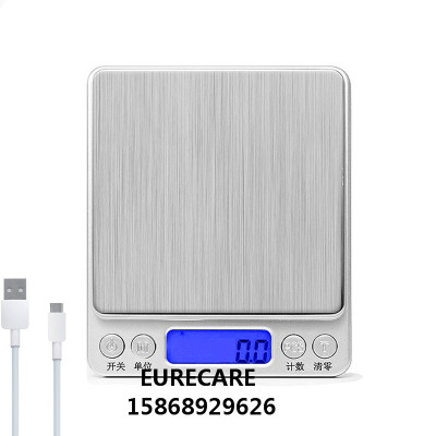  electronic scale I2000 kitchen scale charging USB electronic weighing stainless steel pocket jewelry scale