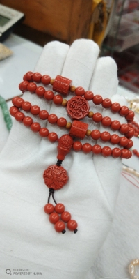 High content of cinnabar 6CM 108 hand strings Female this birth year to attract wealth and evil Buddha beads Buddha accessories