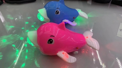 Tiktok Same Style Internet Celebrity Little Dolphin Hot Sale Universal Walking Electric Dolphin Projection Stage Colorful Light Toy