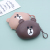 Cute Bear Head Portrait Fashion Silica Gel Card Holder Coin Purse Cute Girl Heart Small Object Buggy Bag