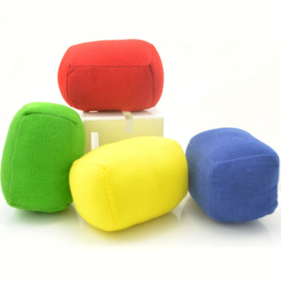 6 × 8cm Plush Small Cloth Ball Square Children's Educational Color Recognition Red Yellow Blue and Green Kindergarten Toys Wholesale Free Shipping