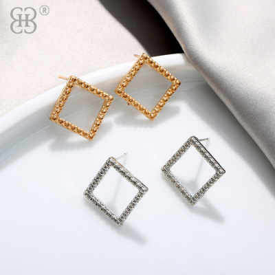 Wholesale Geometric Alloy Stud Earrings Simple Fashionable Earrings Small Young Girl Personalized Jewelry Factory Direct Sales