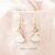 S925 Pure Silver Ear Pin Korean Temperament Small Skirt Eardrop Earring Simple Diamond Scallop Earrings