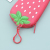 Cute Fashion Strawberry Pattern Silicone Coin Purse Cartoon Zipper Closed Design Girl Heart Ins Style Handbag