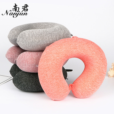 Four-sided elastic neck U-shaped pillow for neck protection Aircraft travel pillow for neck protection plain color memory cotton pillow manufacturer Direct V