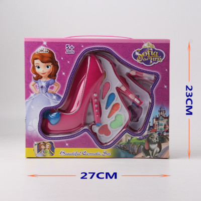 Yiwu small commodity stalls source of goods foreign trade toys wholesale fashion glass slipper color makeup F35053