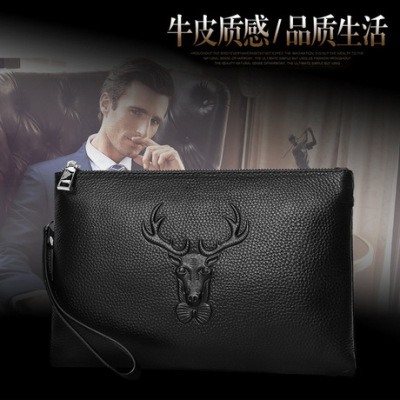 Manufacturer direct spring and summer style men's leisure hand bag head layer cowhide large capacity envelope hand bag personality bagbag Manufacturer direct spring and summer style men's leisure hand bag head layer cowhide large capacity envelope hand bag personality bagbag