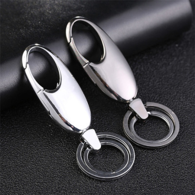 Creative Metal Keychains Pendant Laser Sculpture Waist Hanging Buckle Men and Women Car Key Ring Taobao Gift Customization