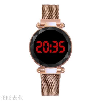 Star web celebrity watch douyin hot style women's trend hot style LED cold light watch magnet mesh belt watch