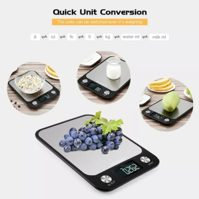 2018 Flat Stainless Steel Household Kitchen Scale 10kg Platform Scale Food Baking Gram Measuring Scale 5kg Precision Electronic Scale