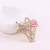 Flower basket hollow set diamond brooch female color diamond color plating brooch pearl dress wear brooch pin