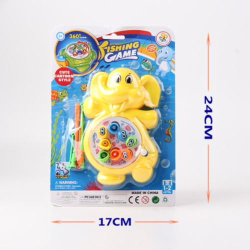 New Shopping Mall Stall Foreign Trade Children‘s Toys Wholesale Cartoon Elephant Winding Fishing Plate F30560