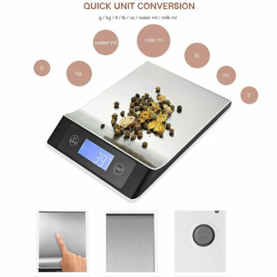 Stainless Steel Kitchen Scale 5kg High Precision 1G Electronic Scale Platform Scale Food Baking Scale Tool Kitchen Scale