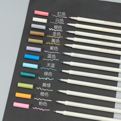 Color pen hard head pen water-based paint pen DIY hand account pen Color black card album pen