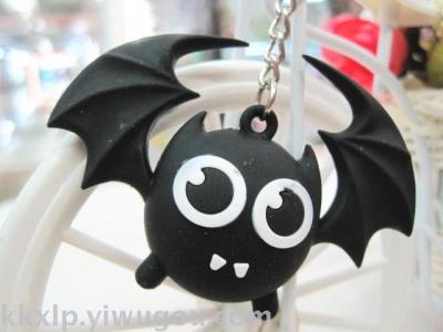 Imitation black bat key chain pendant wholesale cartoon gift express sell pass bat key ring key ring custom factory