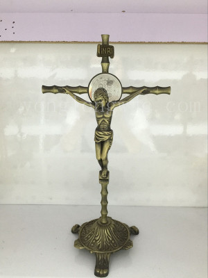 Religious gifts zinc alloy cross metal set Jesus cross Jesus gift stand