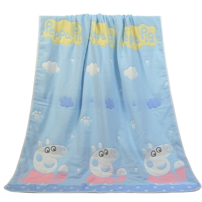 Pure cotton new cartoon baby class 6 - A gauze layer bath towel children 's summer nap blanket soft absorbent terry it