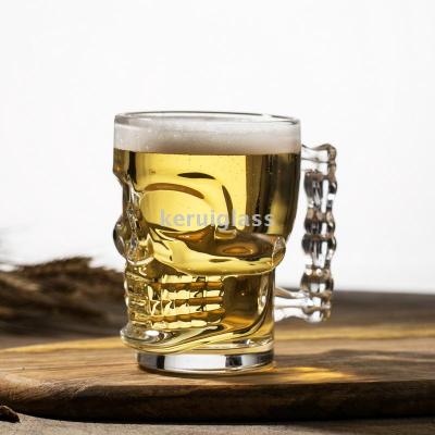 Household Creative Skull Beer Glass Tea Cup Juice Cup Personality Special-Shaped Cup Water Cup Large Capacity Draft Beer Handle Cup