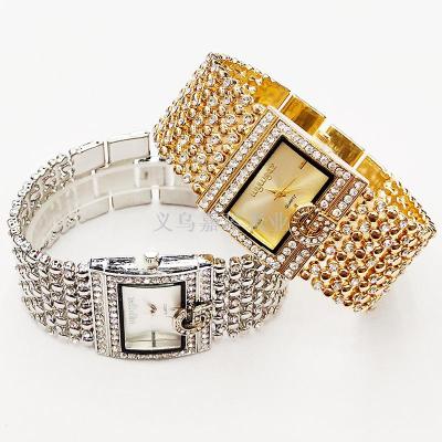 High-end fashion set diamond digital bracelet list quality trend ladies letter quartz watch students watch