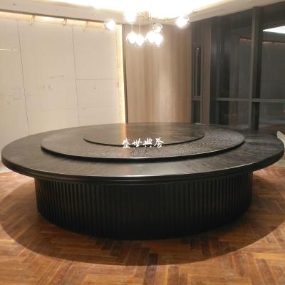 Junlan resort nanchang solid wood electric table and chair custom restaurant luxury box electric big round table