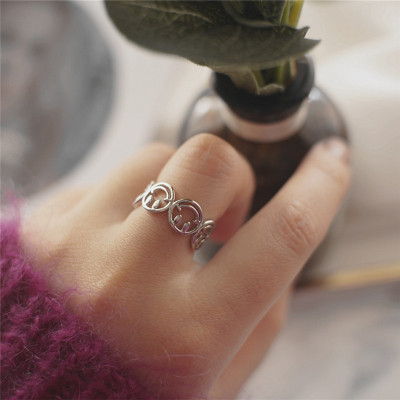 Index Finger Ring Female Normcore Style Ring Female Fashion Personality Ring Ring Female Pure Silver Net Red Ring Female Ins Fashion