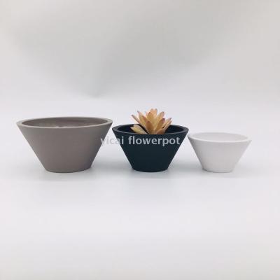 Y96 bowl shaped sand surface simulation flower pot miamine flowerpot plastic flowerpot