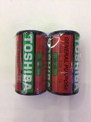 Battery red TOSHIBA original genuine iron shell no. 2 C Battery R14SG Battery 1.5v carbon Battery