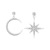 Star and Moon Earrings Silver Needle Female Stud Earrings Graceful Earrings Fairy Earrings Female Hot Super Fairy