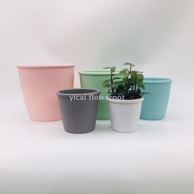 Y87 round edge imitation flower pot miamine flowerpot plastic flowerpot