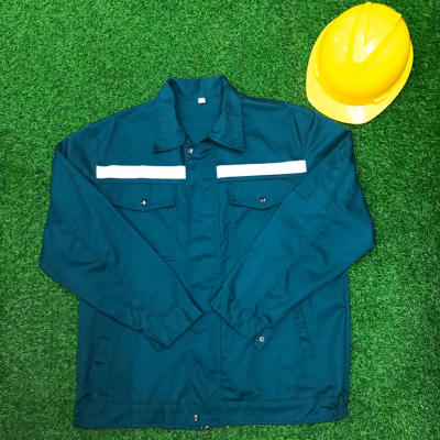 Foreign trade dark green overalls labor Protection Service Terylene 8020 can be printed logo