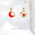 Tide Korean Earrings Star Moon Asymmetric Silver Pin Earrings Internet Influencer Temperamental Earrings Simple Eardrops