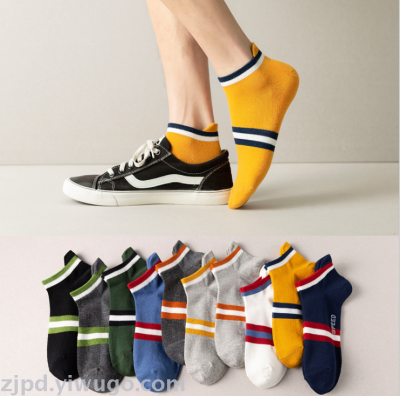 Socks ins tide cotton sport boat socks short tube shallow mouth low top summer breathable thin style large heel cotton s