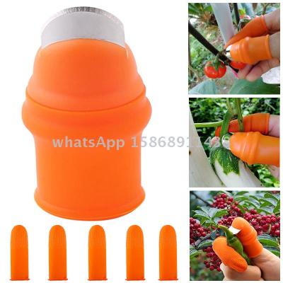 Silicone Thumb Knife 5pc Finger Protectors Vegetable Harvesting Cutter Plant Blade Scissors Kitchen Anti-Cut Garden Glov