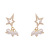 XINGX Earrings Pentagram Stud Earrings Women's Retro Elegant Ins Style Japanese Style Classic Style Earrings Women's Simple All-Match New