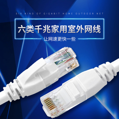 Router Network Cable Cat6 Six Types of Shielded Cables Network Jumper Gigabit Household Outdoor Computer Broadband Twisted Pair