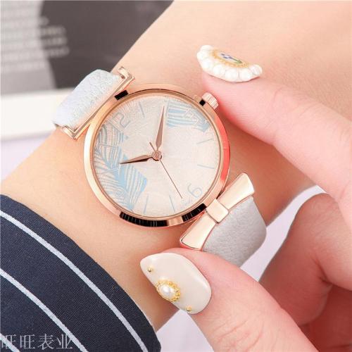 Belt Watch Fashion Simple Women‘s Maple Leaf Watch Ink Style Simple Quartz Watch