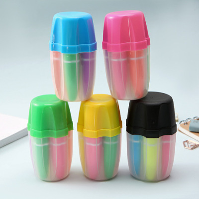Mini five-color highlighter box packed with portable multi-color diy graffiti coloring pen creative stationery supplies for students' office