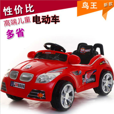 Children's electric car can sit on the battery car music flash remote control four-wheel buggy rocking toy car