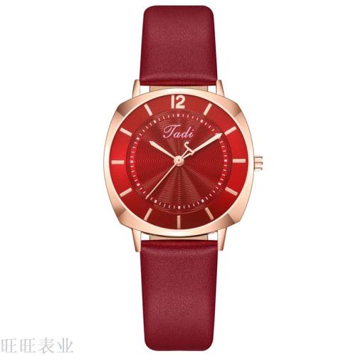 Fashion Trend PU Leather Strap Rose Gold Shell Fashion Casual Fashion Watch Women‘s Quartz Watch Women‘s Wholesale