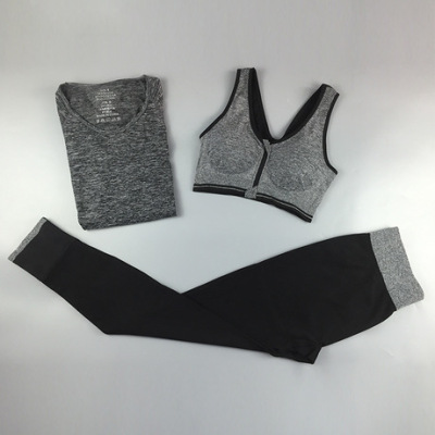 Autumn and winter sports suit Gym Yoga suit female sports bra nine minutes long Trousers set of three manufacturers direct
