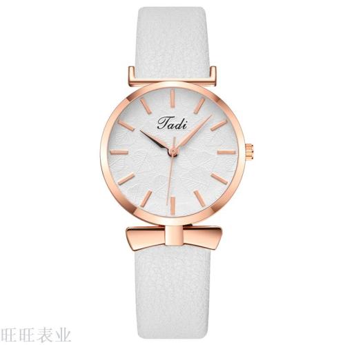 Tadi Brand Korean Style Fashionable Broken Leaves Printed Ultra-Thin Belt Casual Watch Simple Women‘s Belt Women‘s Watch